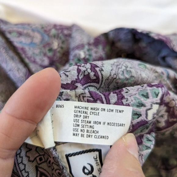 Vintage New Attitude 80s Fashion Paisley Print Kick Pleat A-line Skirt Size 12 - Picture 7 of 8